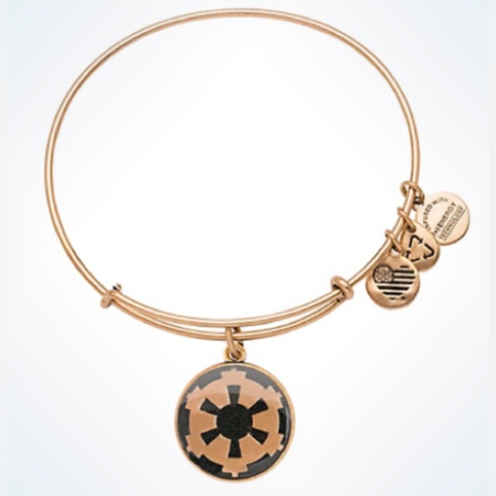 Disney Alex And Ani Star Wars Imprial Icon Symbol Gold Bracelet Bangle NWT
